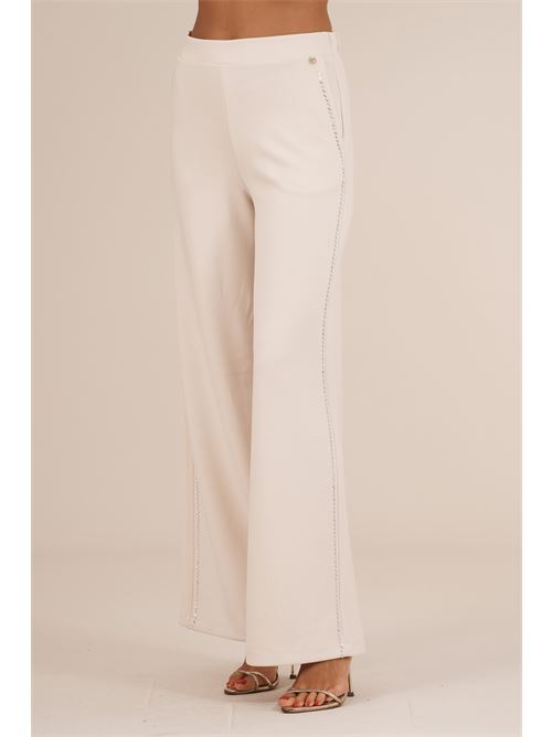 Pantalone in viscosa con strass Luckylu Milano | PA25SCCHALK